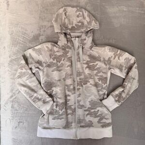 Athleta Womens Triumph Printed Camo Zip Up Hoodie, Size M